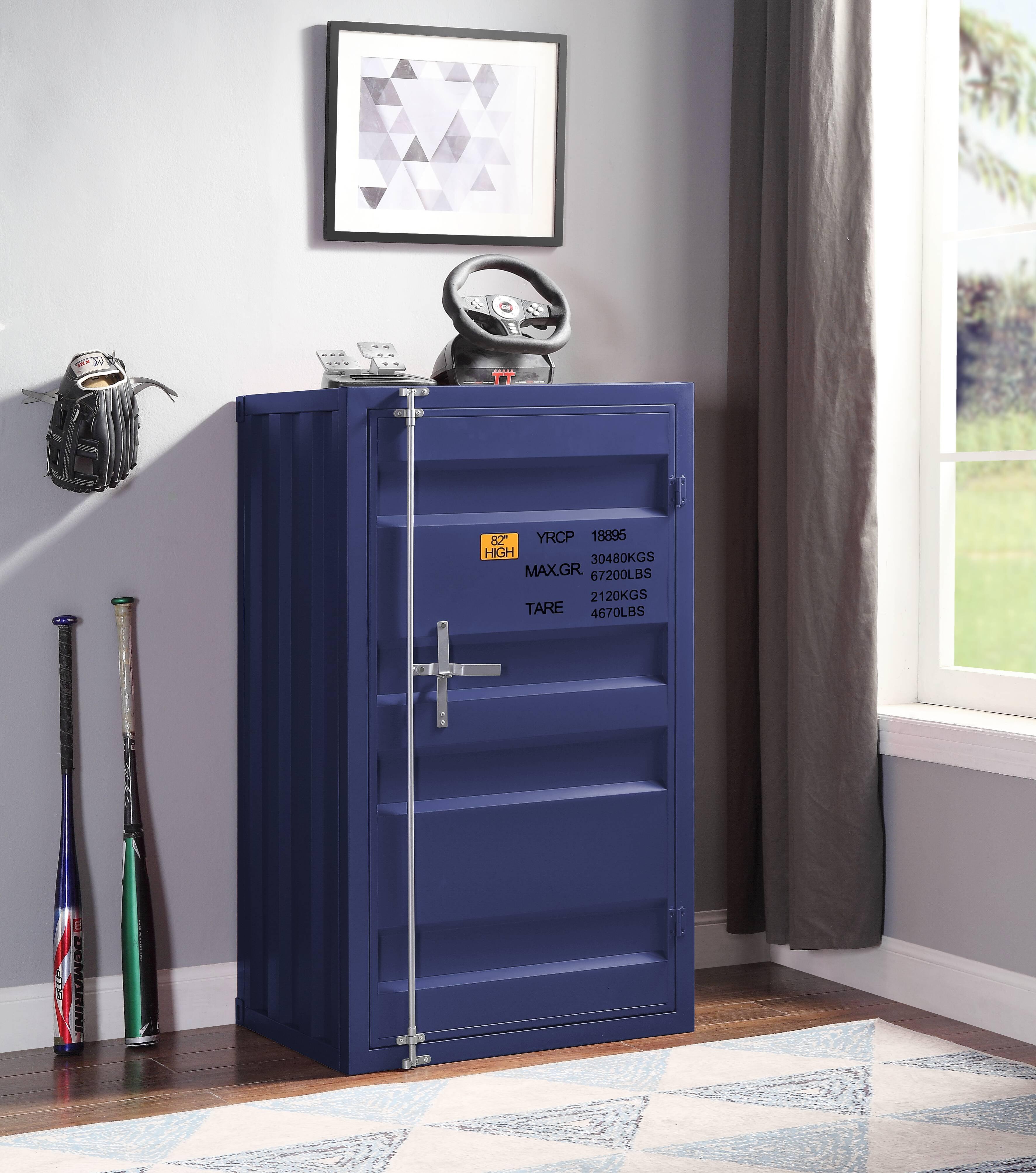 28" CargoChest Blue - Acme Furniture: Metal Storage Locker, No Assembly Required