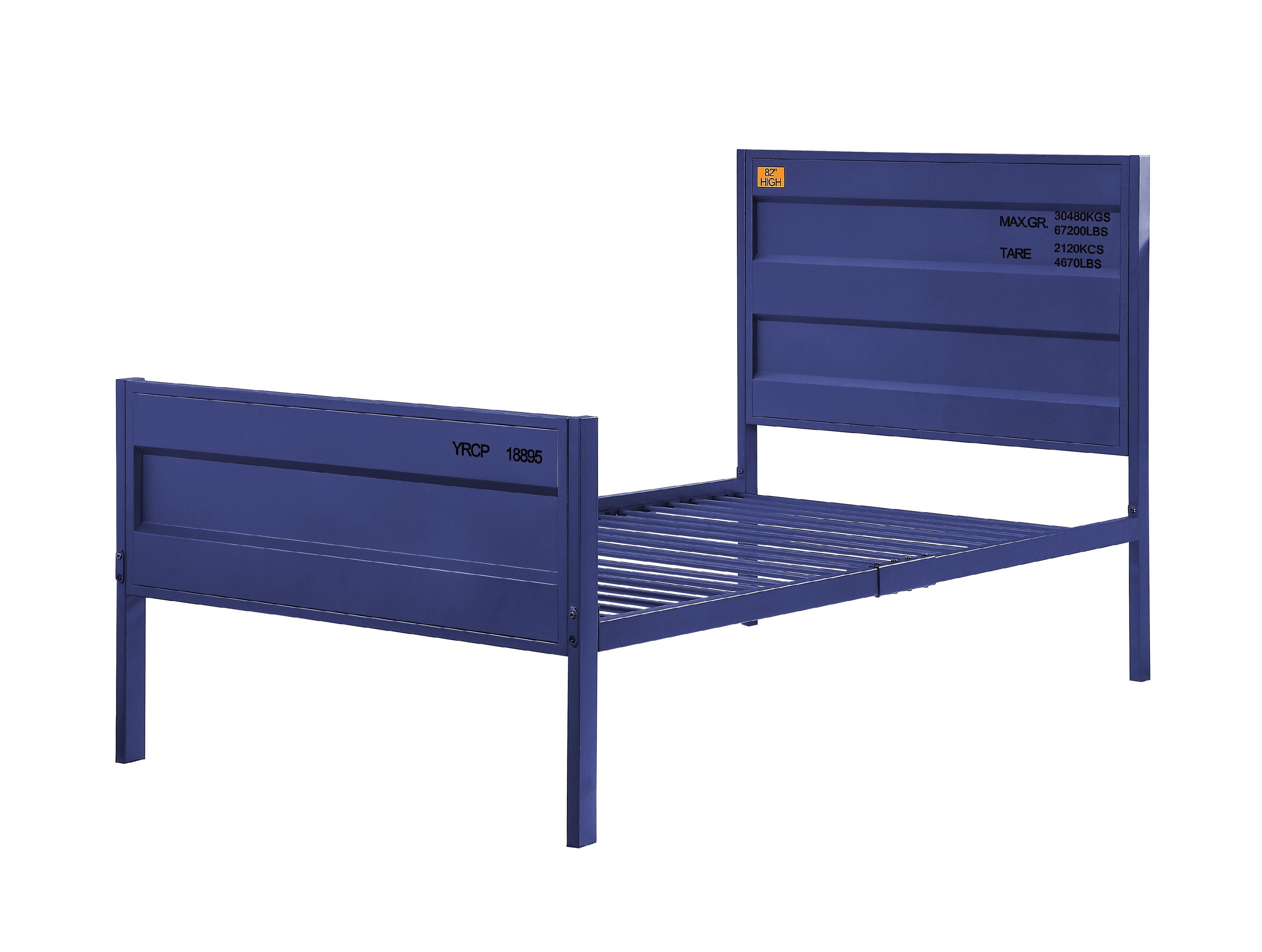 Cargo 79" Full Bed Blue - Acme Furniture: Contemporary Metal, No Box Spring Required