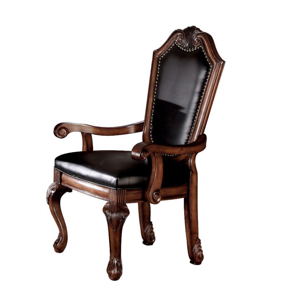 Chateau De Ville Arm Chair (Set-2) in , Black/Cherry