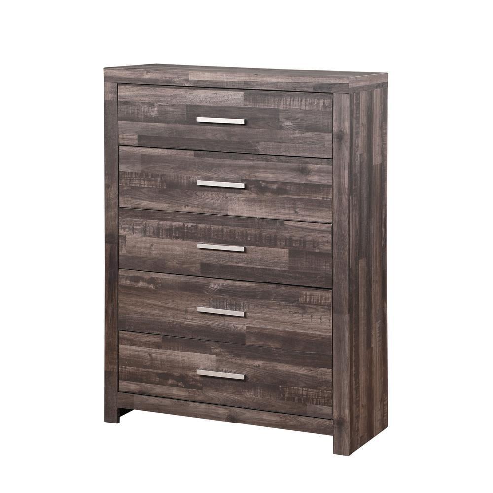 34" Juniper Chest Dark Cherry - Acme Furniture: 5-Drawer Wood Storage for All Ages, No Assembly Required