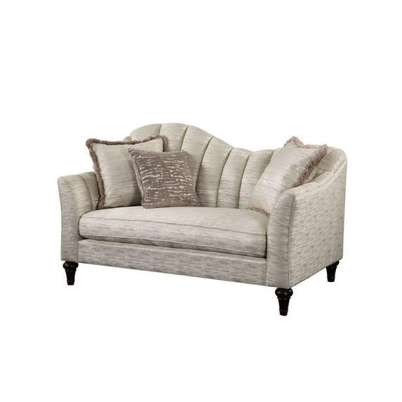 Acme Furniture 55306 66 x 39 x 42 in. Athalia Loveseat Sofa with 3 Pillows, Shimmering Pearl
