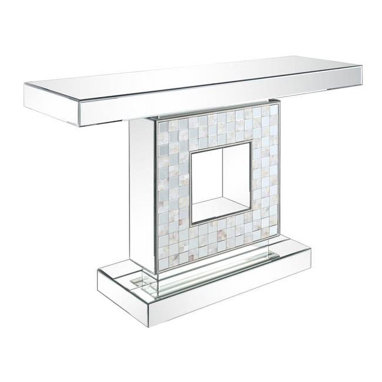 ACME Nasa Console Table, Mirrored & Mother of Pearl