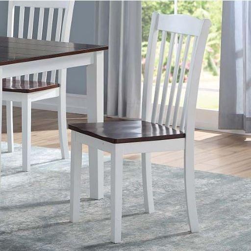 Acme Furniture Green Leigh Dining Chairs White/Walnut Finish