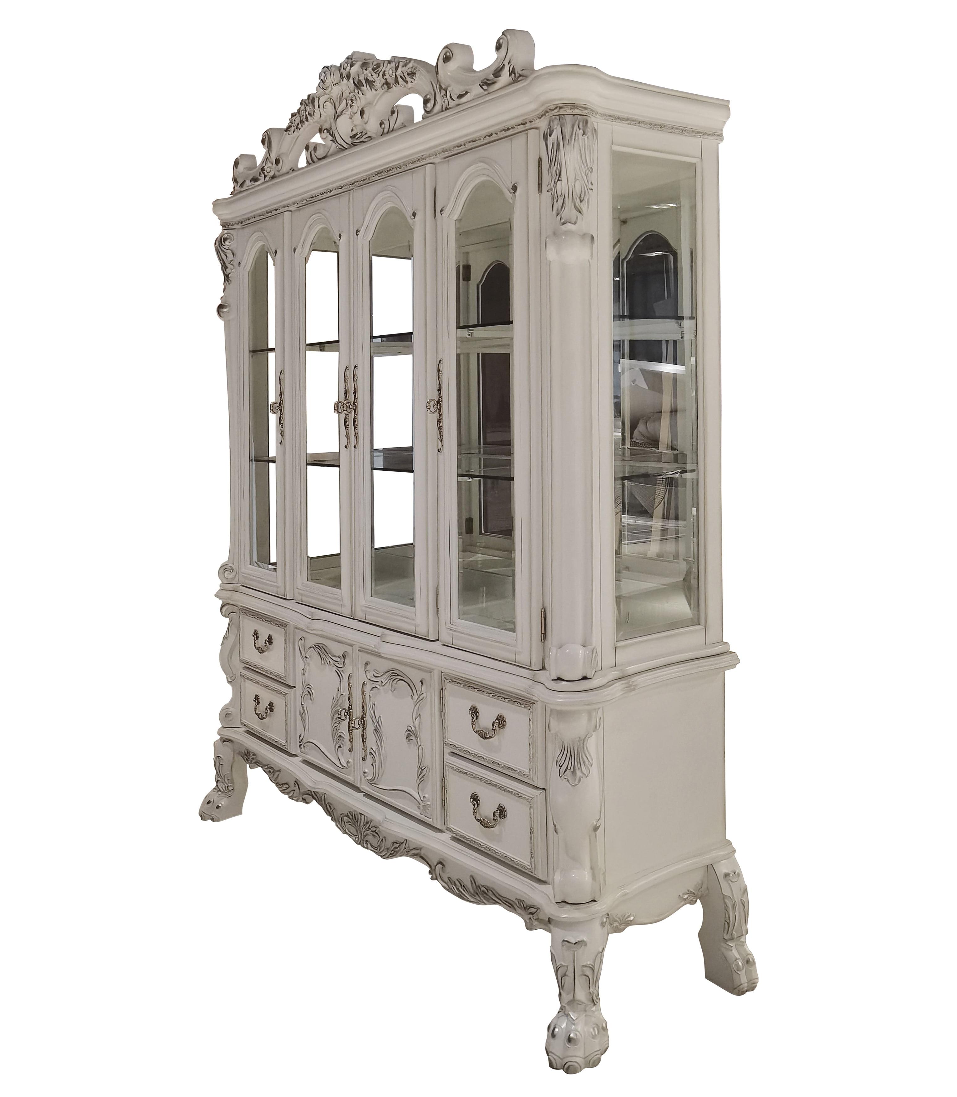 75" Dresden Hutch Tops Bone White Finish - Acme Furniture