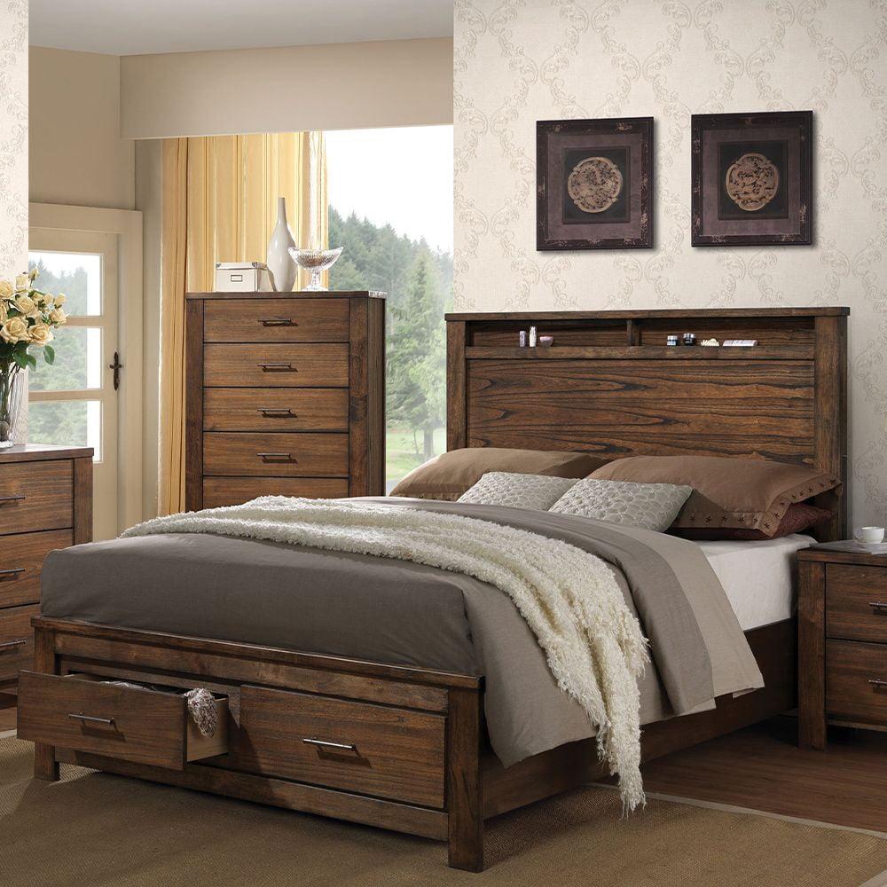 Acme Merrilee Eastern King Bed w/Storage, Oak