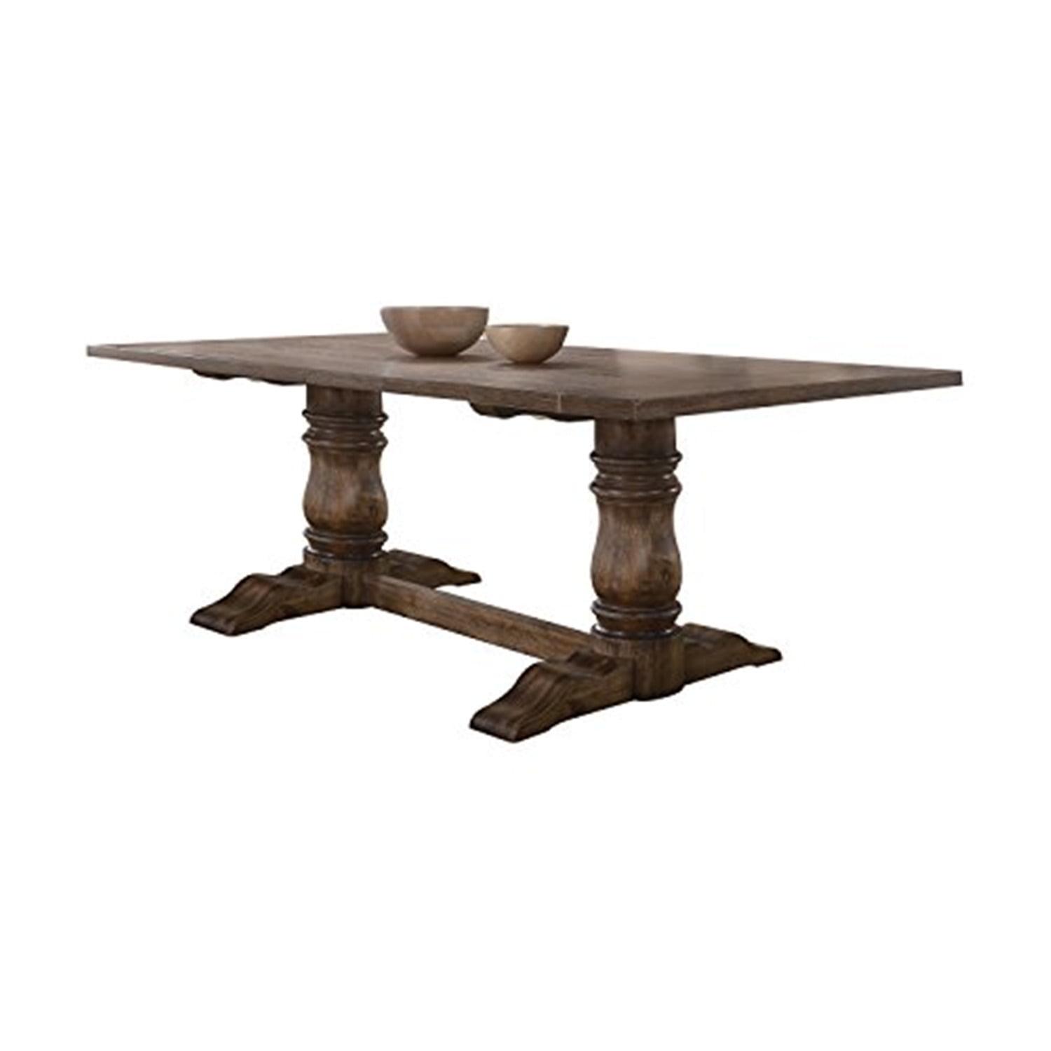 Weathered Oak 88" Rectangular Transitional Dining Table