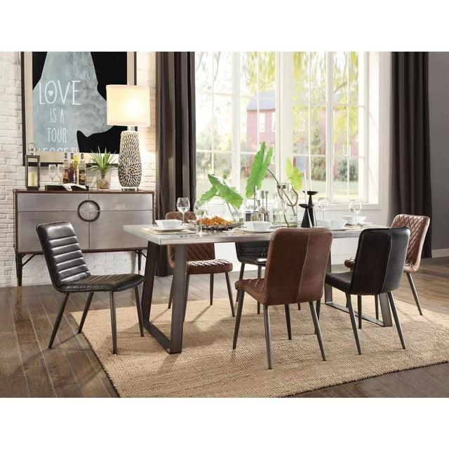 17 Stories 19'' H Genuine Leather Upholstered Side Chair (Set of 2)