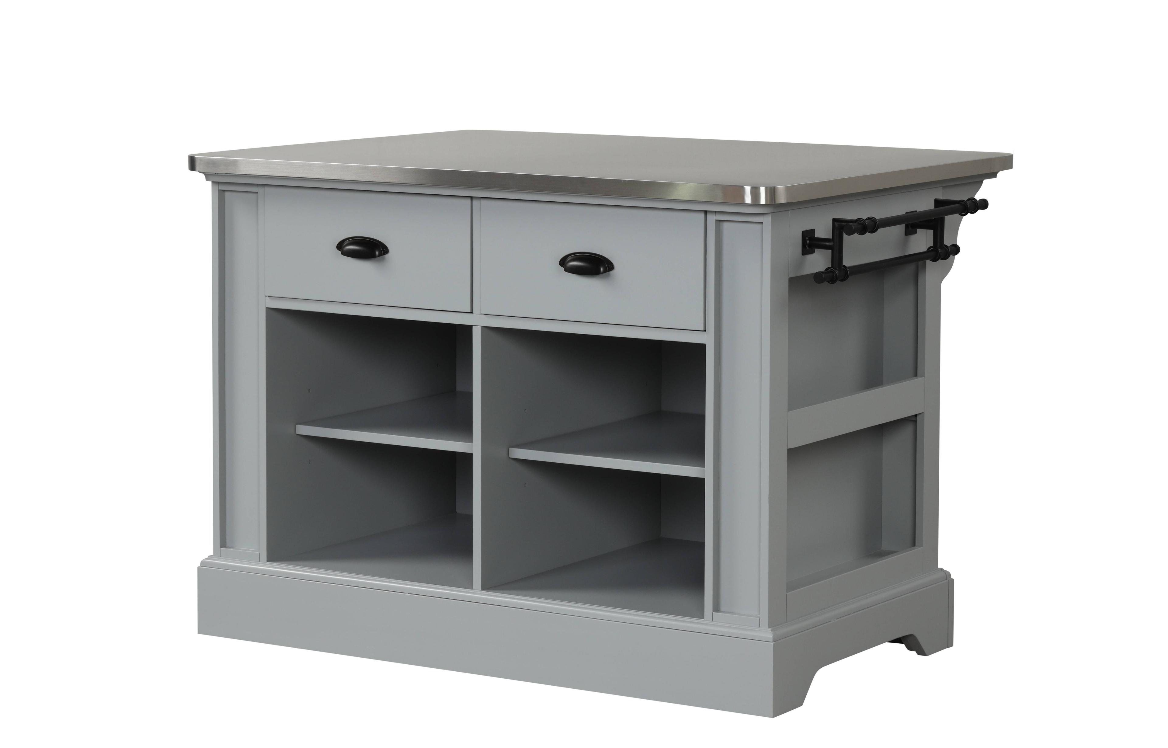 ACME Urrur Kitchen Island in Gray Finish