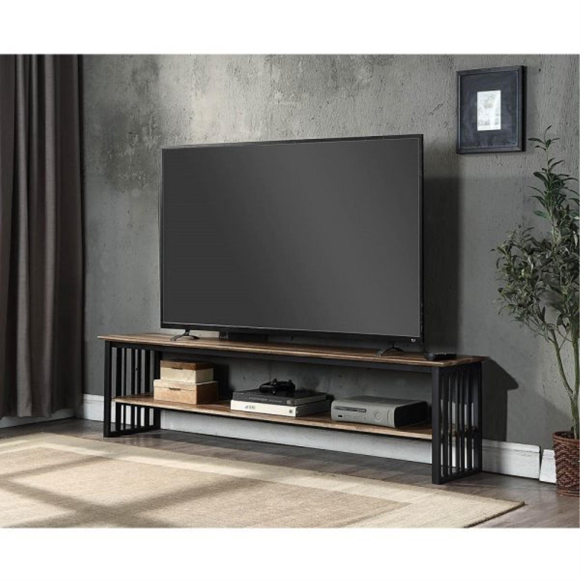 70" Zudora Tv Stand and Console Oak and Sandy Black Finish - Acme Furniture