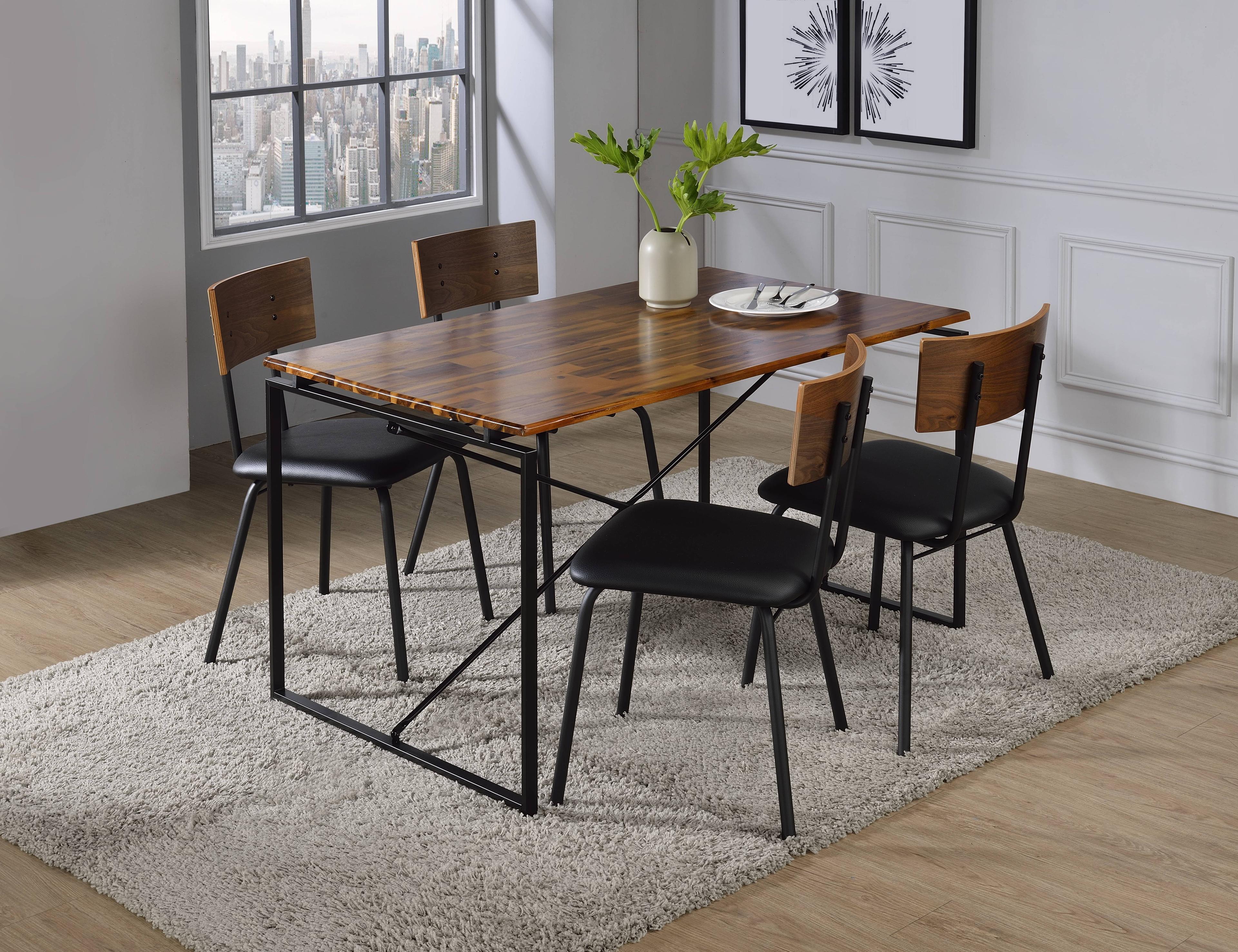 Jurgen 48" Oak and Black Industrial Dining Table