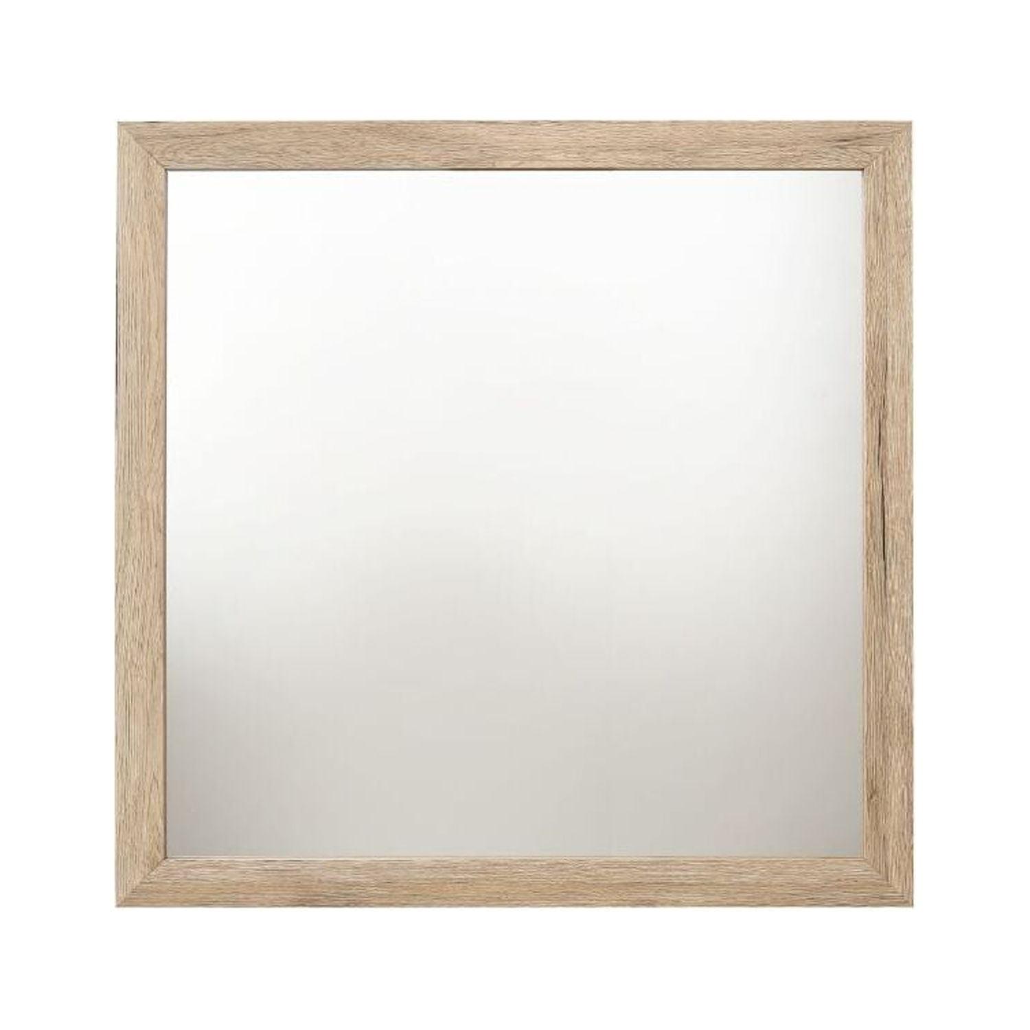 40" Square Full-Length White Oak Wood Mirror