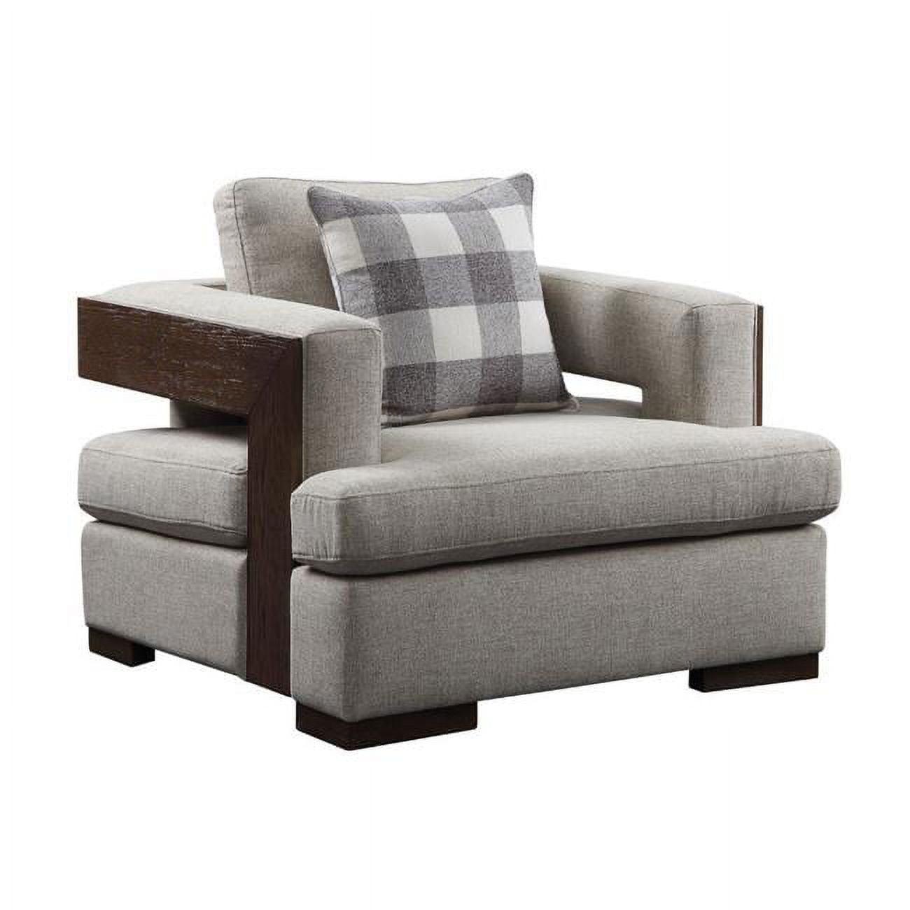 Acme Furniture Niamey Accent Chair Fabric & Walnut