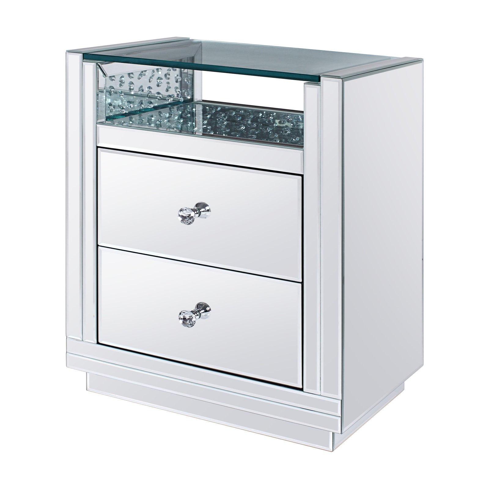 Nysa - End Table Mirrored & Faux Crystals