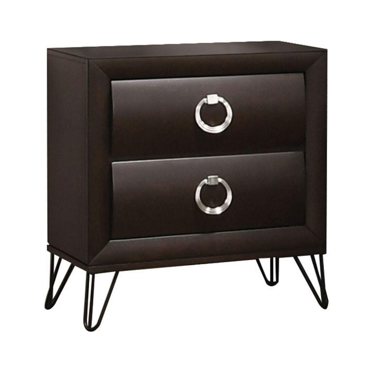 24" Tablita Nightstand Dark Merlot - Acme Furniture: Modern Design, Wood Frame, Space Saver