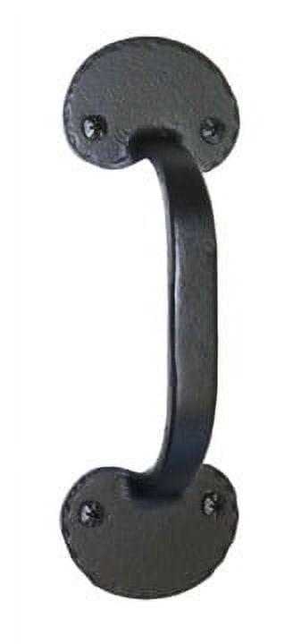 8" Black Iron Bean Front Mount Door Handle Pull