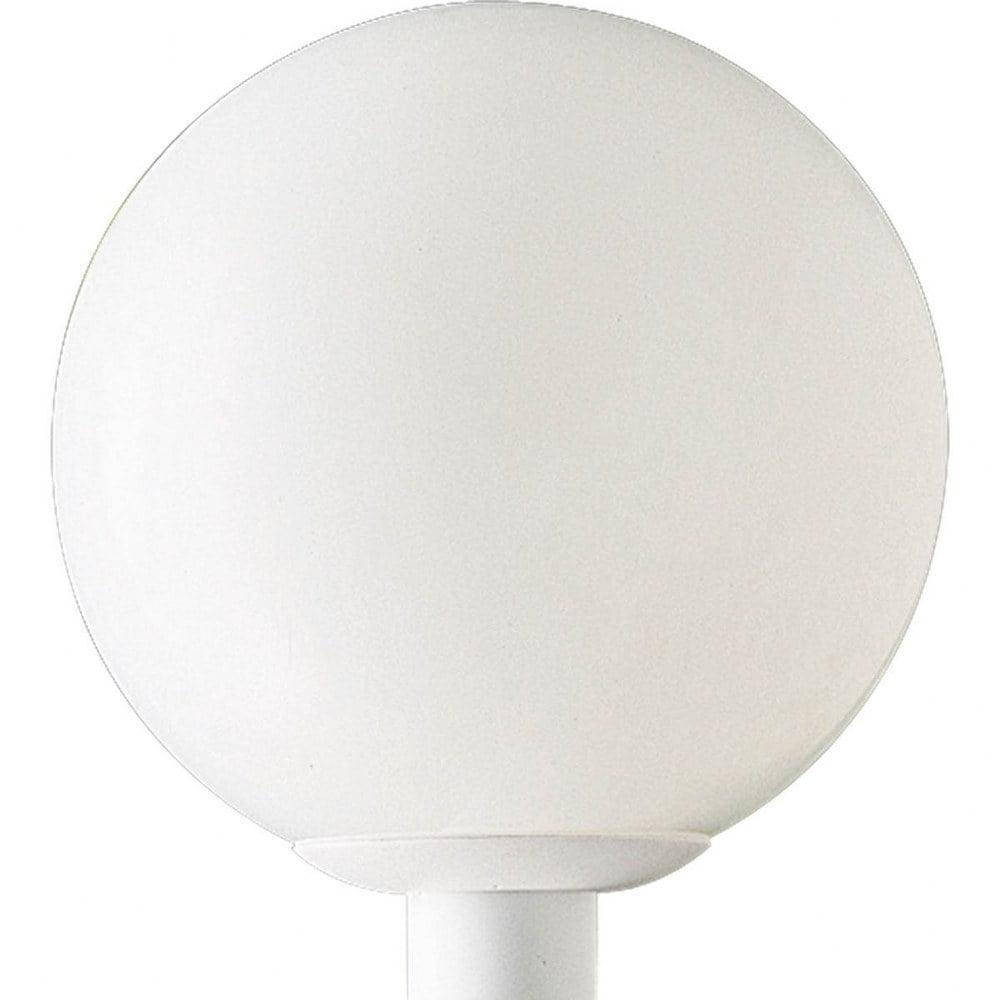 White Polycarbonate Globe Outdoor Post Lantern