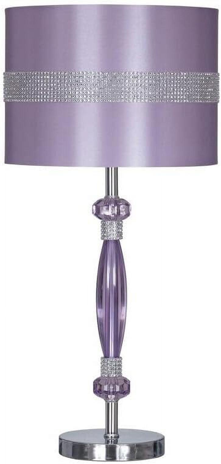 Nyssa 24" Purple and Silver Table Lamp with Rhinestone Accents