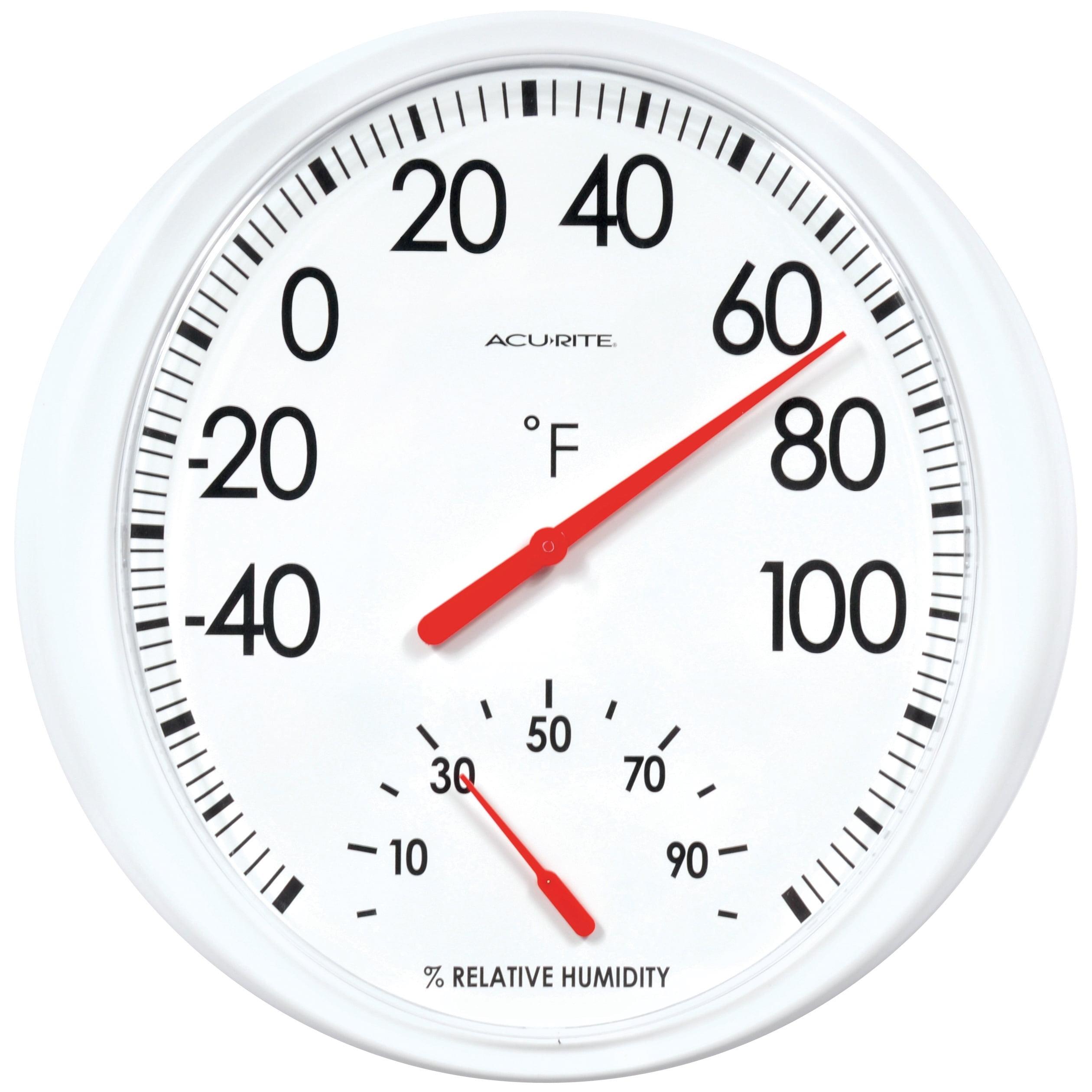 AcuRite 13.5" White Analog Thermometer with Humidity Gauge