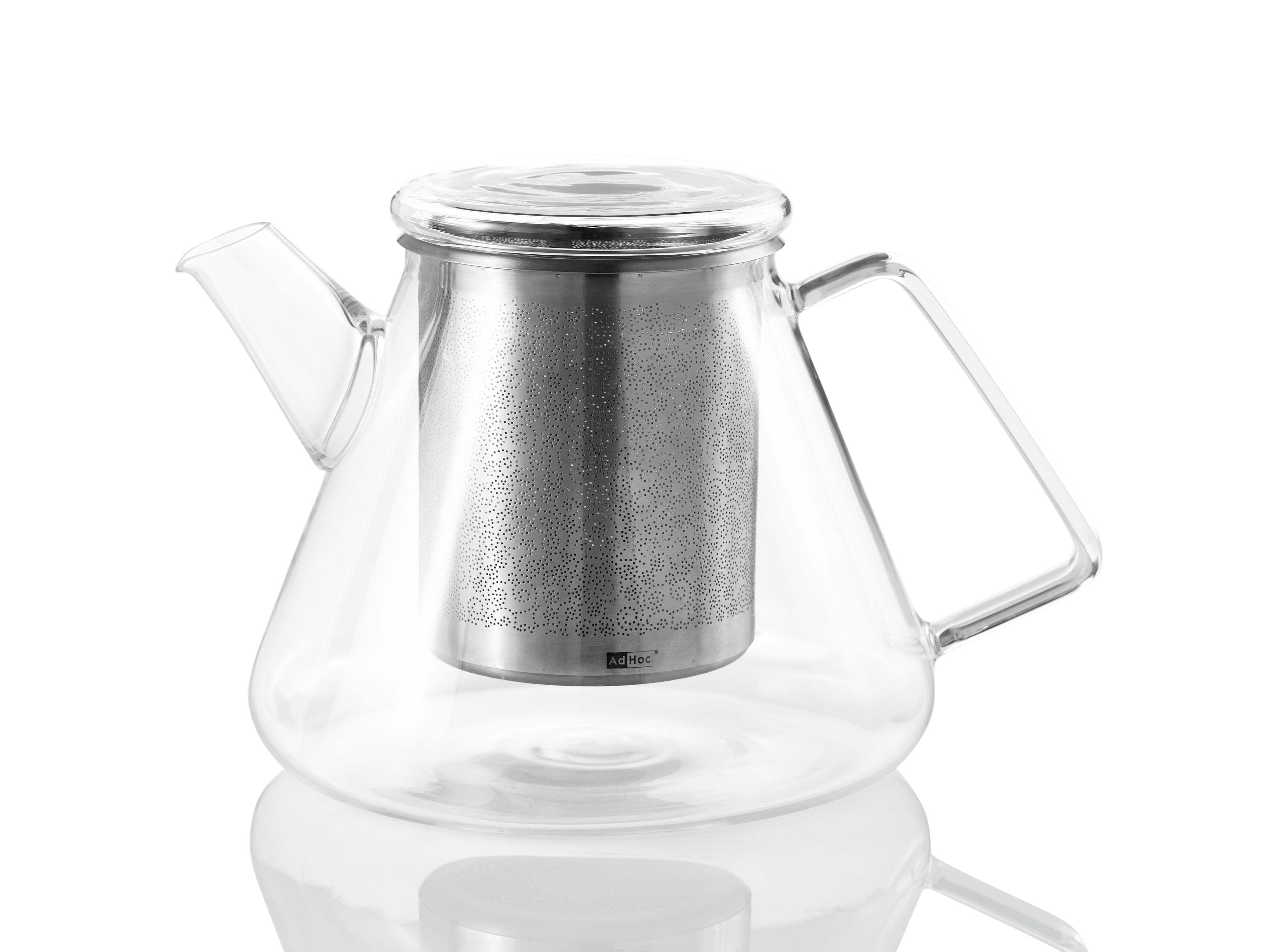 AdHoc 50oz Clear Borosilicate Glass Teapot with Infuser