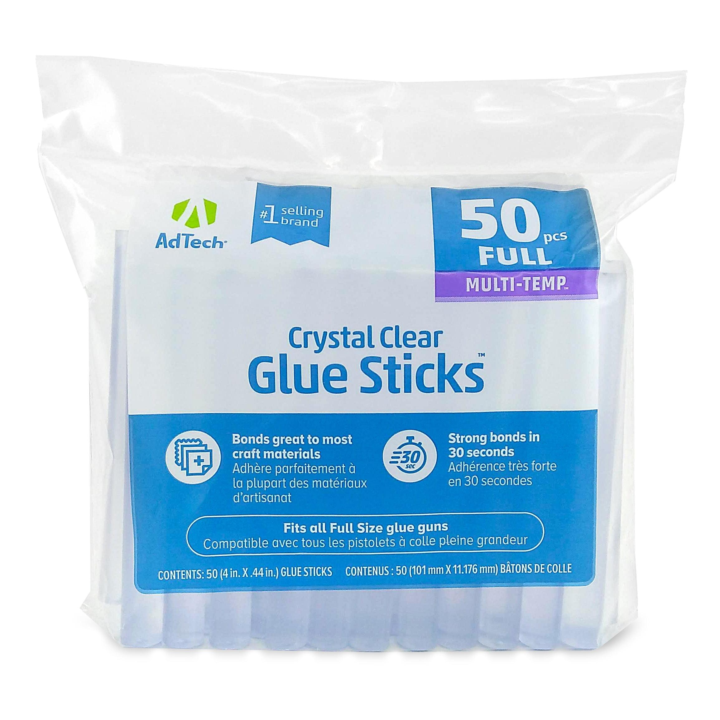 AdTech Crystal Clear 50-Pack 4 Inch Multi-Temp Clear Full-Size Glue Sticks