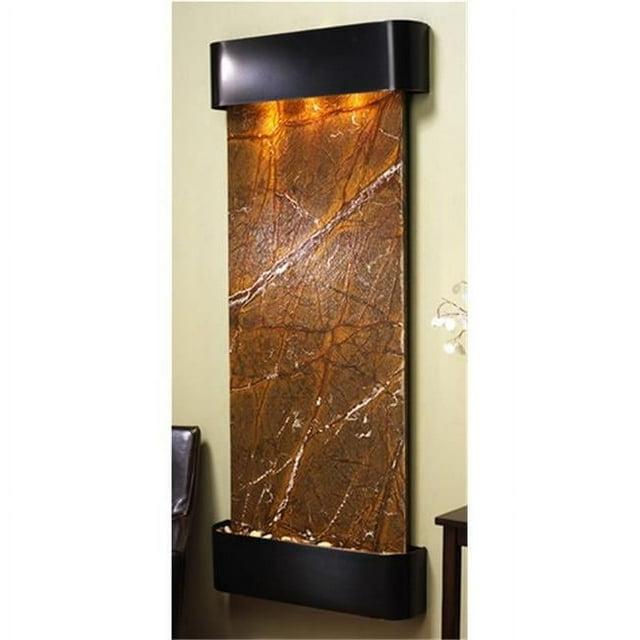 Adagio Fountains Inspiration Falls Hand Crafted Natural Stone Weather Resistant Wall Base Fountain with Light