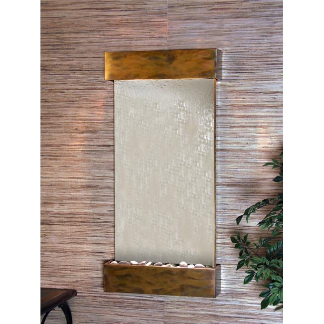 Whispering Creek Rustic Copper Silver Mirror Wall Fountain