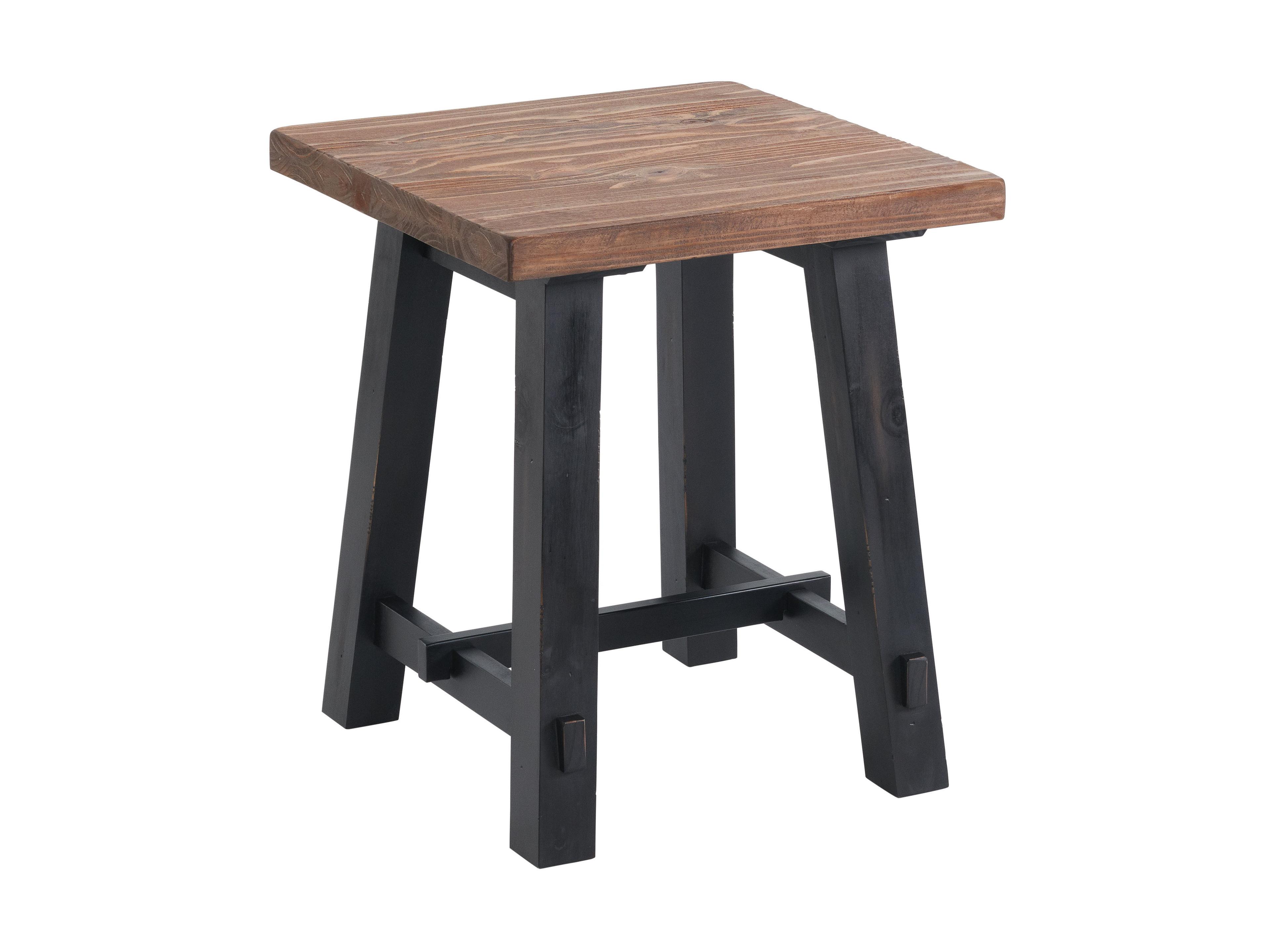 21" Odin Solid Wood Side Table Black - Alaterre Furniture: Mid-Century Modern, Pine Frame