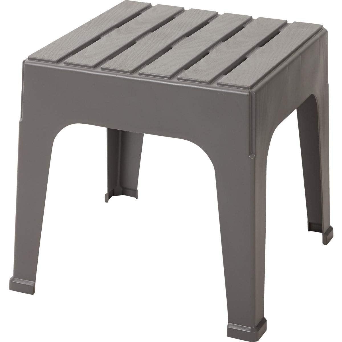 CintBllTer 18.9" Square Gray Resin Stackable Side Table