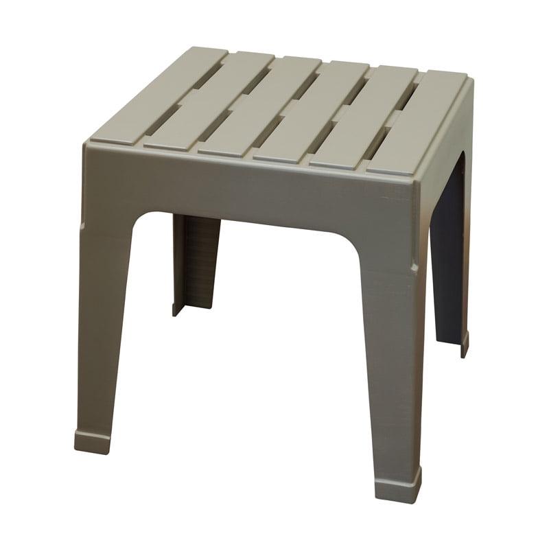 CintBllTer 18.9" Square Gray Resin Stackable Side Table