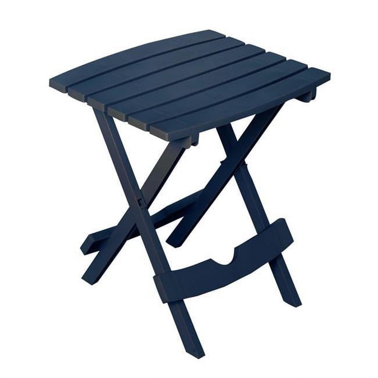 Adams  Quik Fold Rectangular Resin Folding Side Table, Midnight