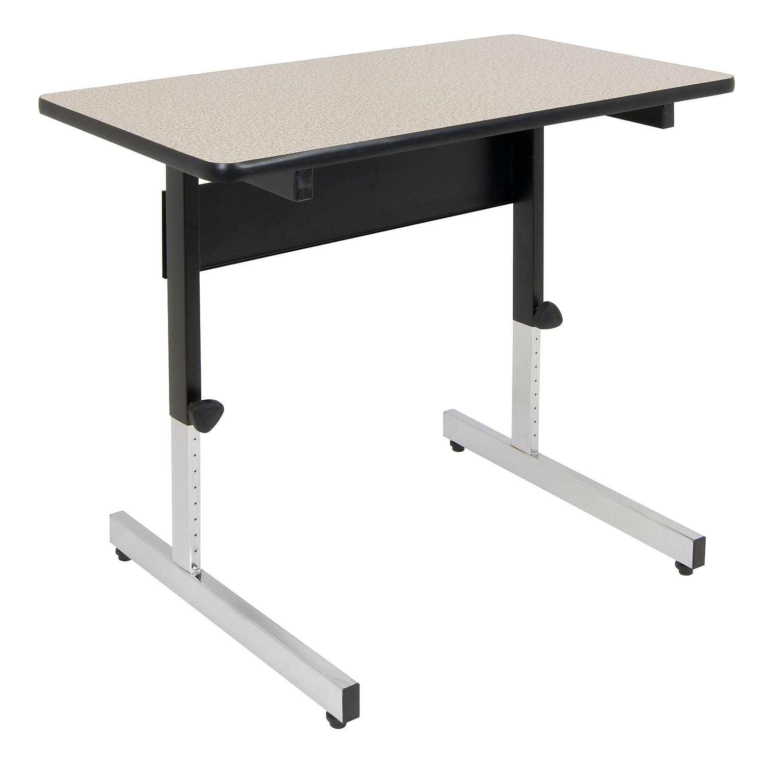 Gray Adjustable Height Writing Desk with Drawer