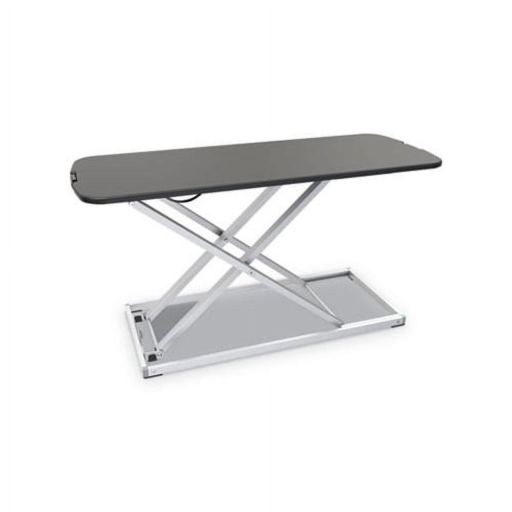 34.4" Black and Silver Aluminum Standing Desk Converter