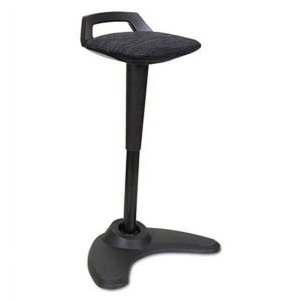 Adaptive Ergo Black Sit-to-Stand Perch Stool with Auto-Return Swivel