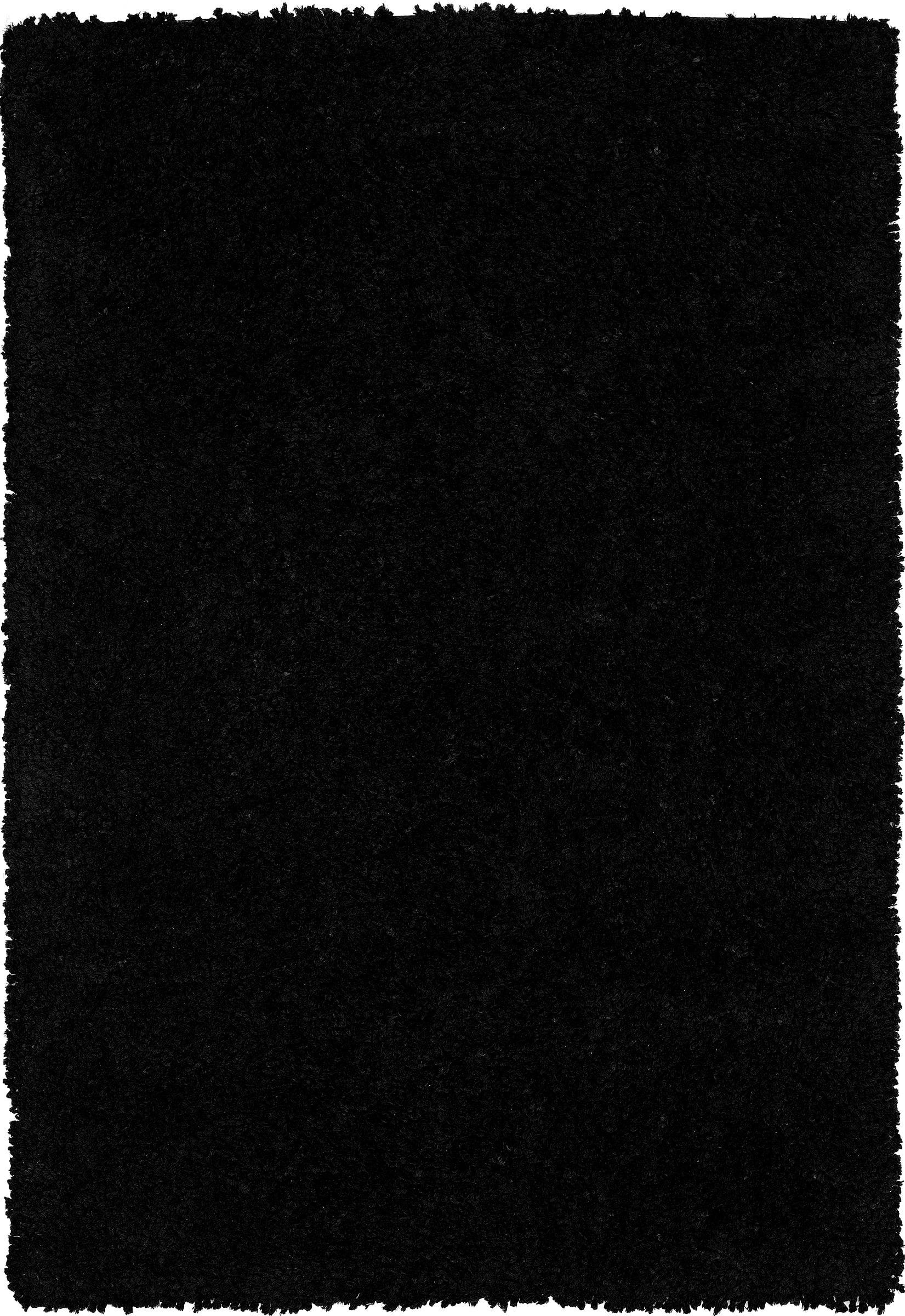 Night Black Tufted Shag Area Rug 3'6" x 5'6"