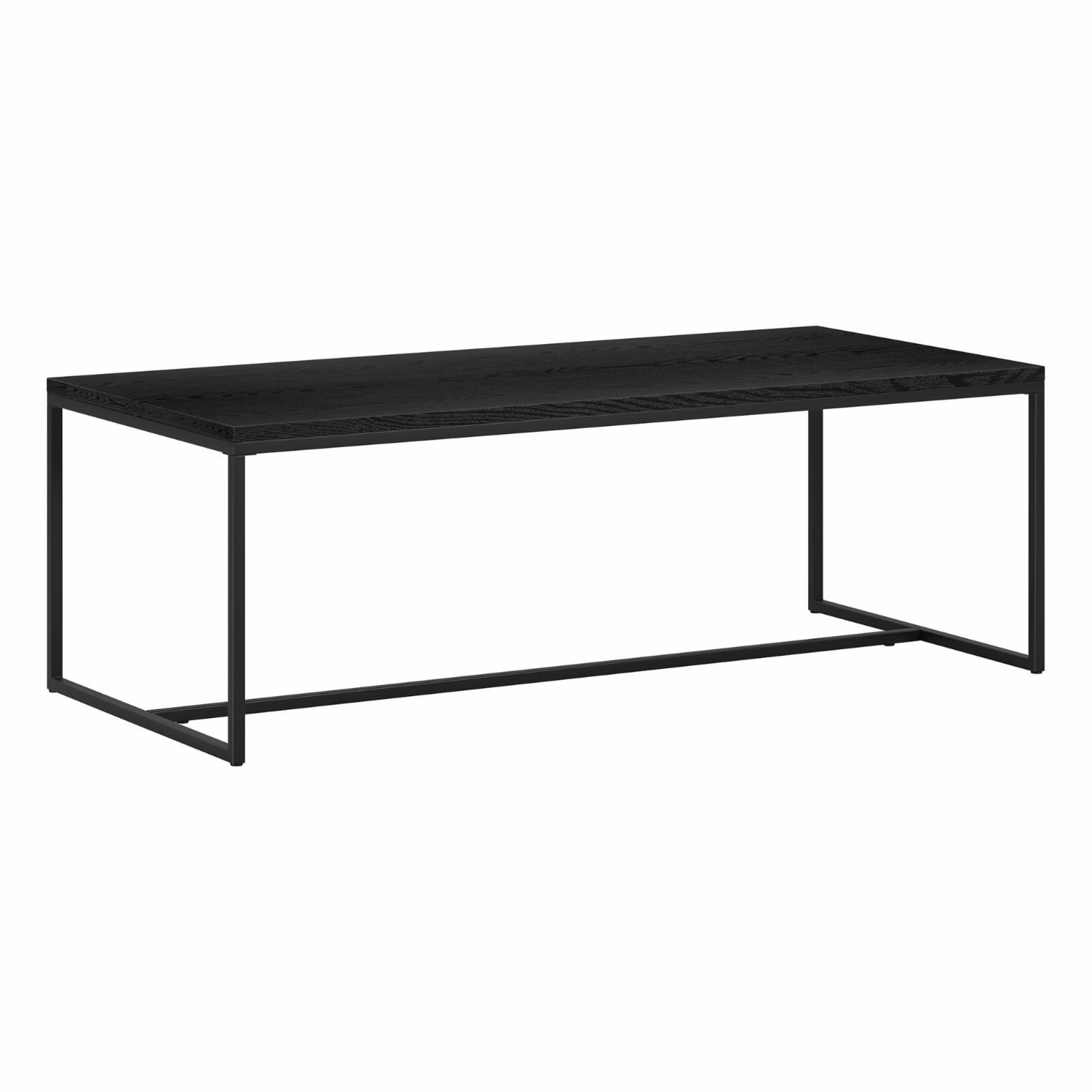 Boone 47'' Rectangular Black Grain Wood & Metal Coffee Table