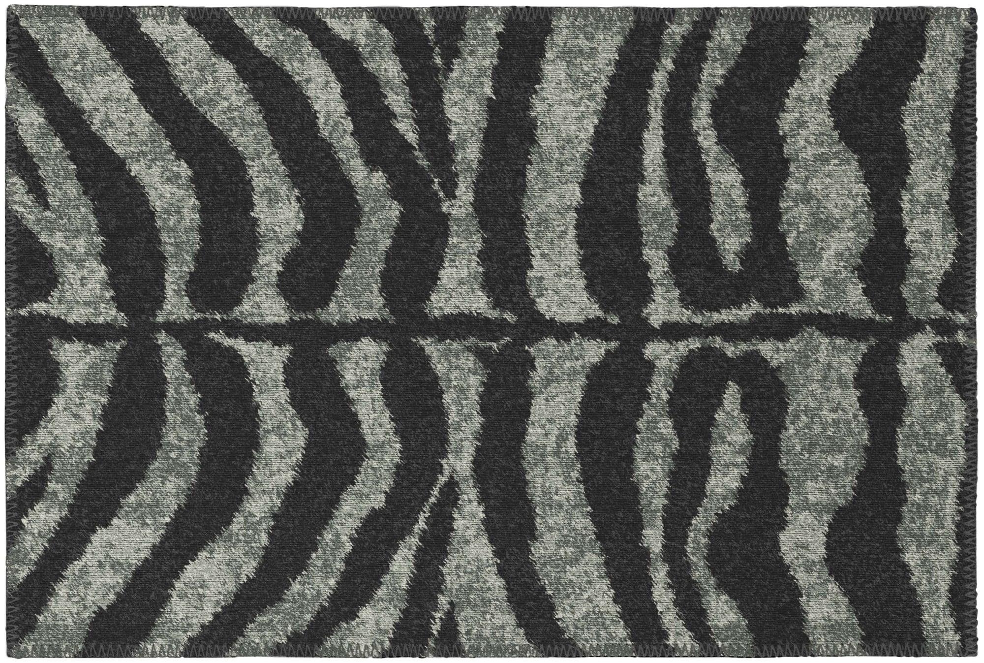 Addison Rugs Addison Indoor/ Outdoor Safari Zebra Animal Print Washable Area Rug 1'8" x 2'6" - Shadow