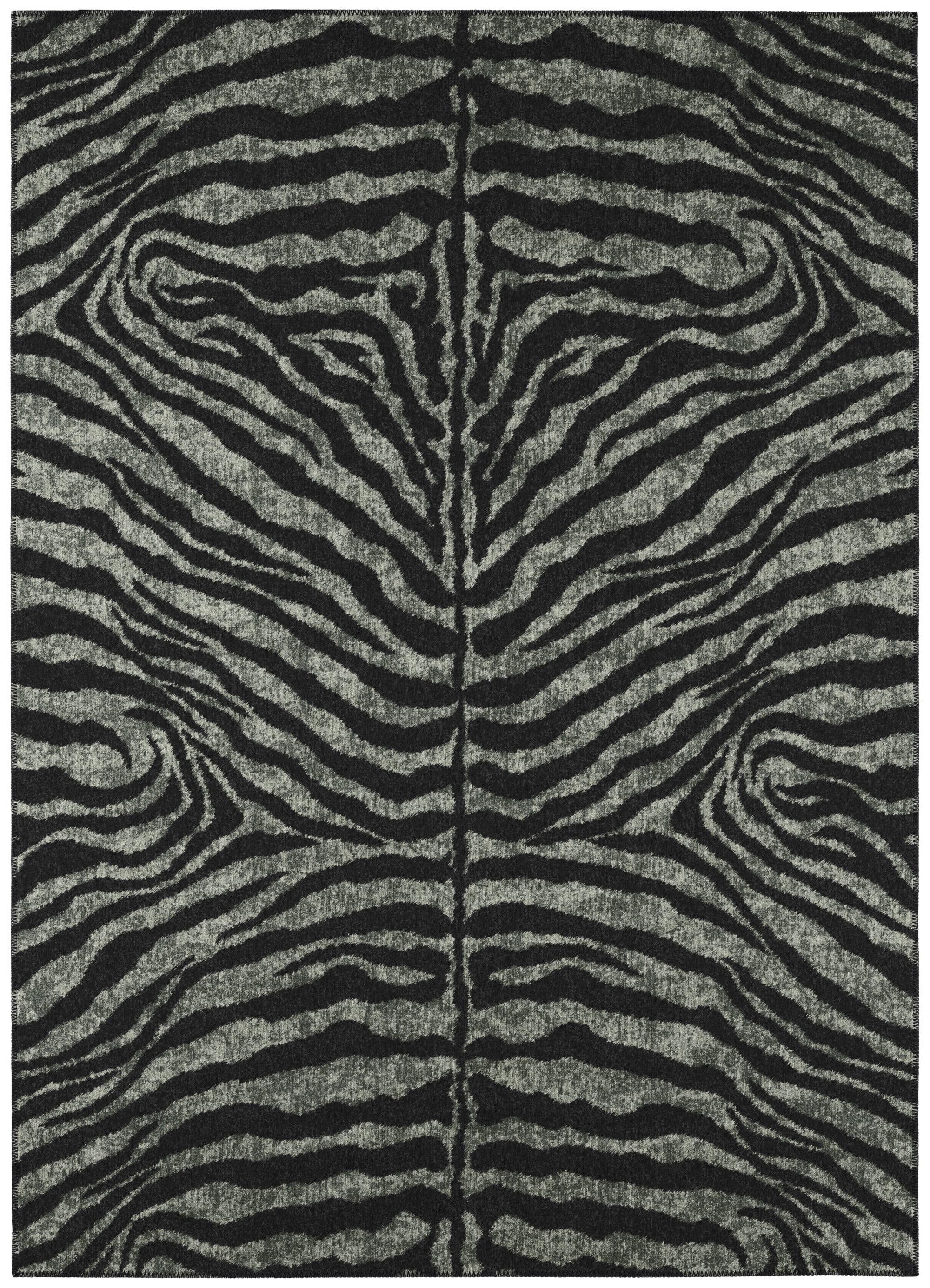 Addison Rugs Addison Indoor/ Outdoor Safari Zebra Animal Print Washable Area Rug 3' x 5' - Shadow