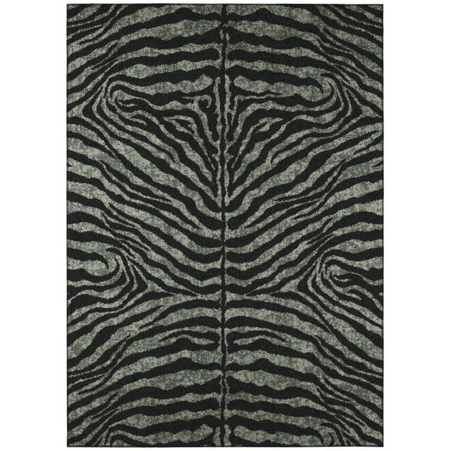 Addison Rugs Addison Indoor/ Outdoor Safari Zebra Animal Print Washable Area Rug 3' x 5' - Shadow