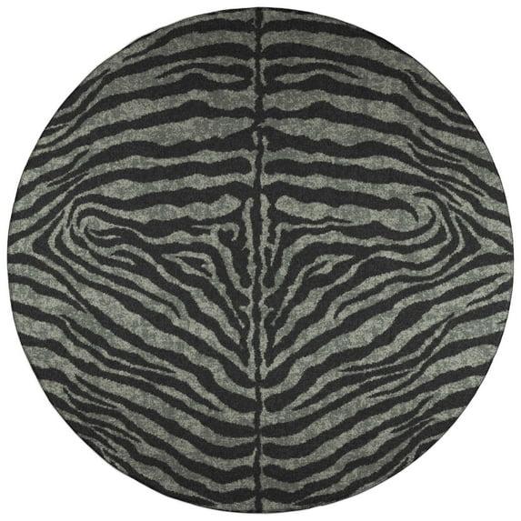Addison Rugs Addison Indoor/ Outdoor Safari Zebra Animal Print Washable Area Rug 8' x 8' - Shadow
