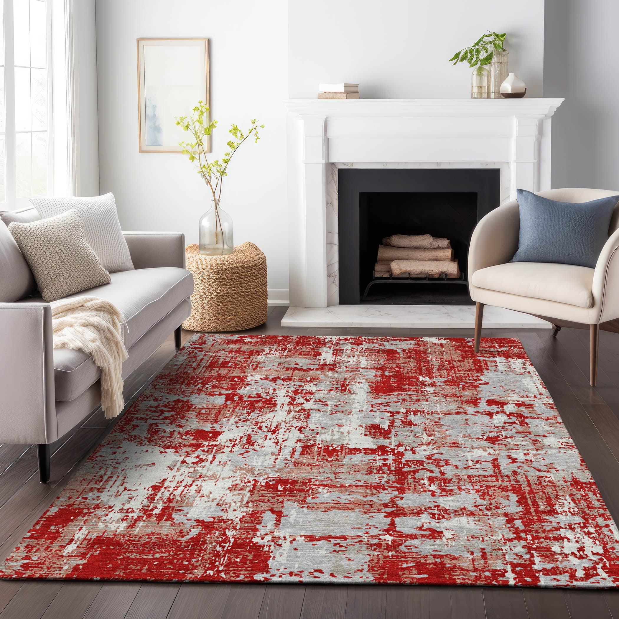 Addison Rugs Chantille ACN1008 Red 2'6" x 3'10" Indoor Outdoor Area Rug, Easy Clean, Machine Washable, Non Shedding, Bedroom, Entry, Living Room, Dining Room, Kitchen, Patio Rug