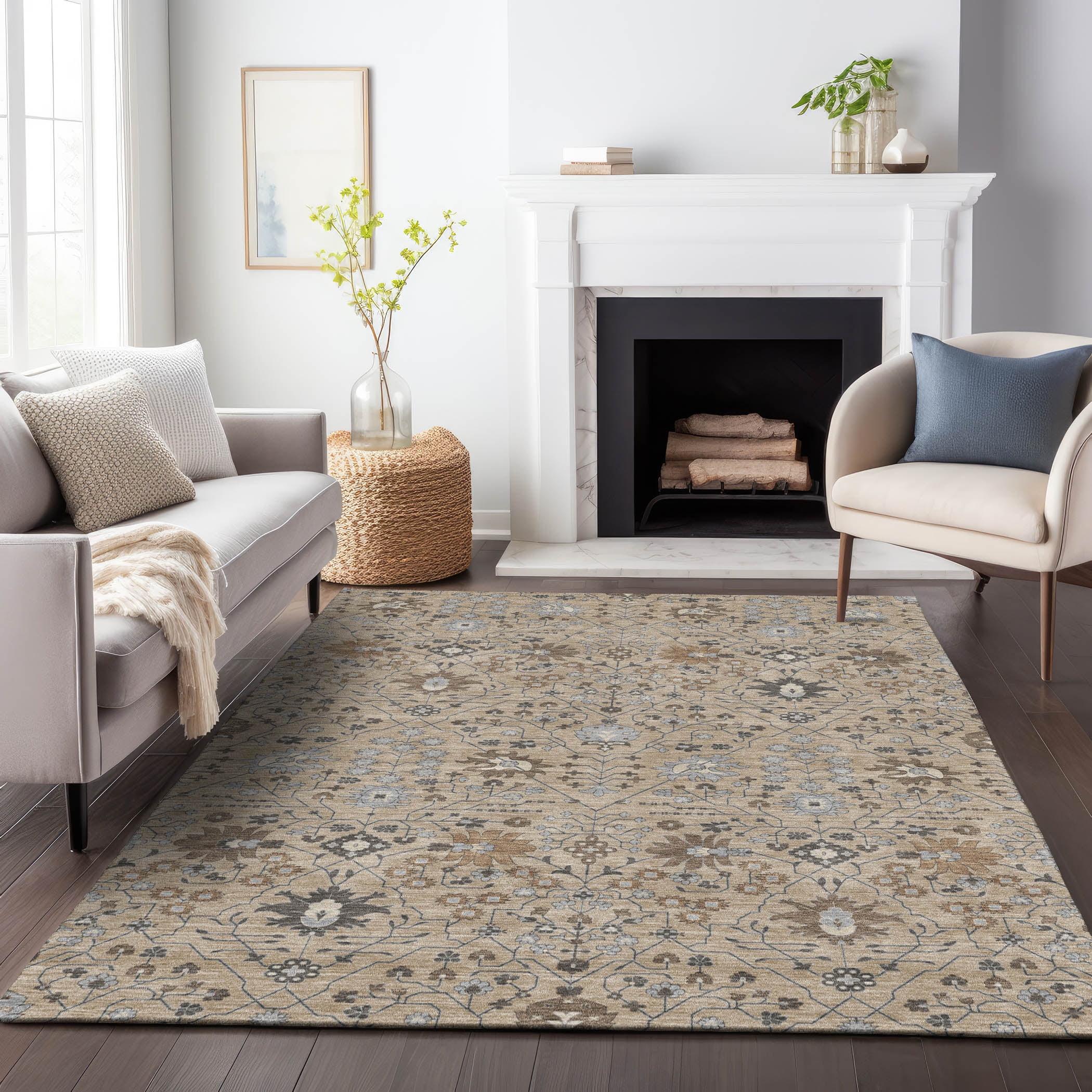 Machine Washable Indoor/Outdoor Chayden ACN1009 Taupe 9' x 12' Rug