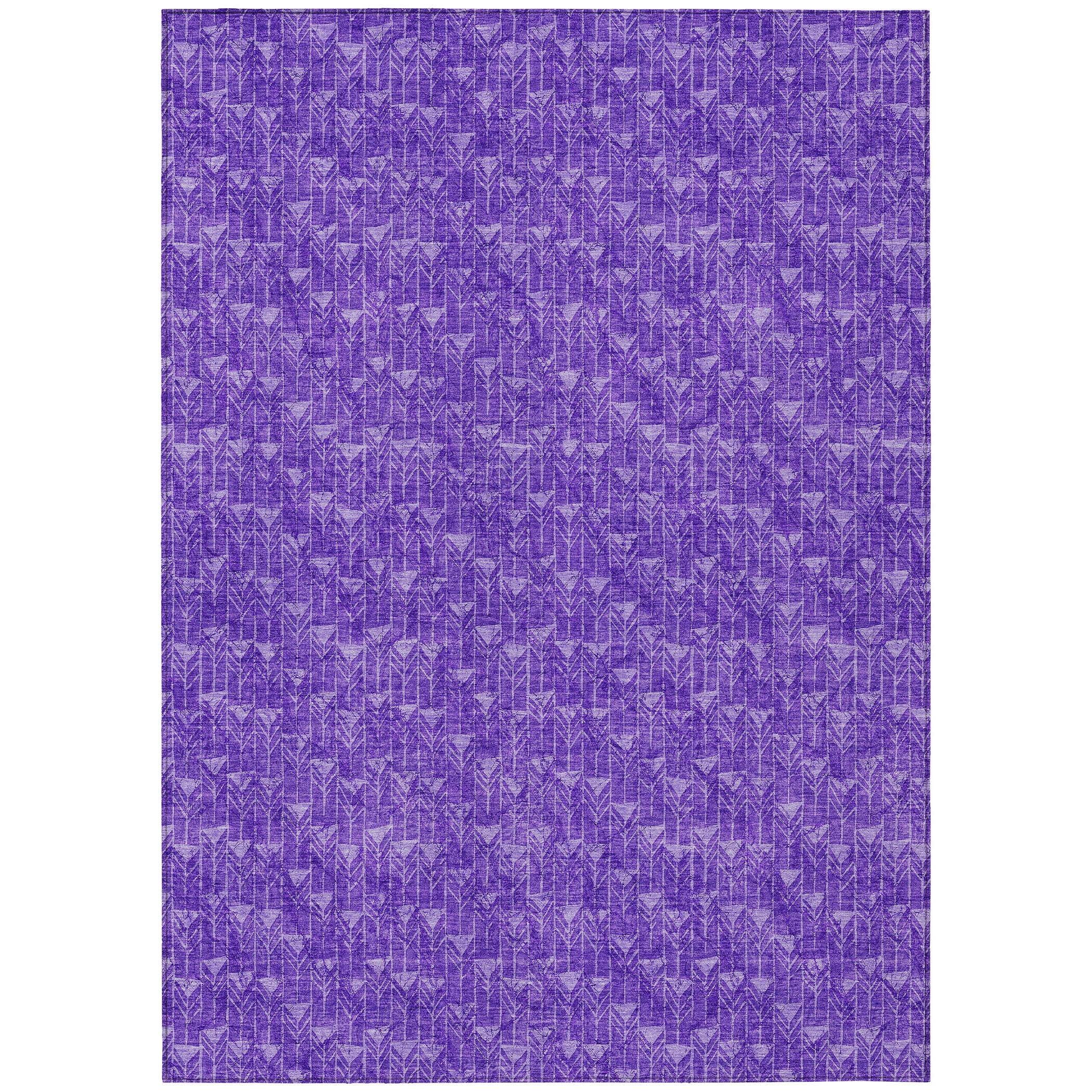 Addison Rugs Machine Washable Indoor/ Outdoor Arrows Chantille Rug Purple - 2'6" x 3'10"