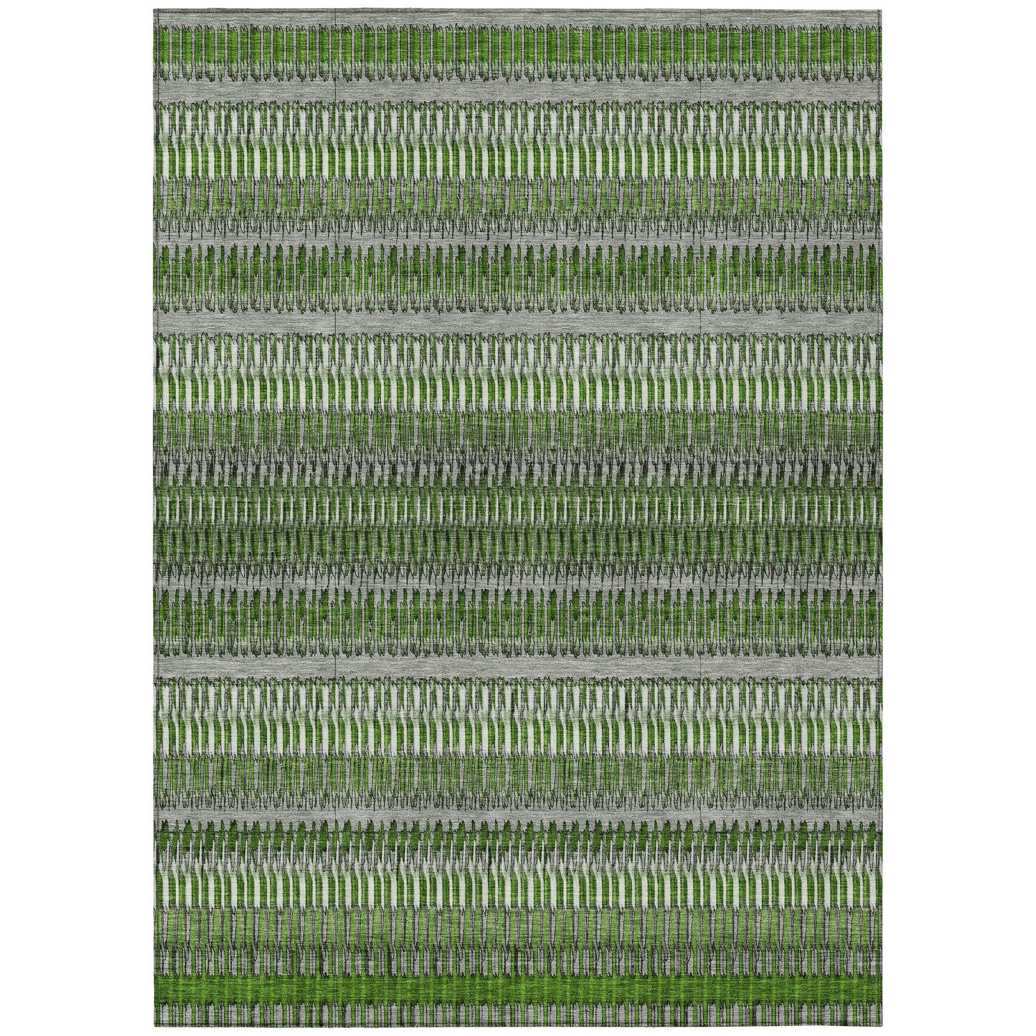 Chantille Green and Gray 9' x 12' Synthetic Flat Woven Rug