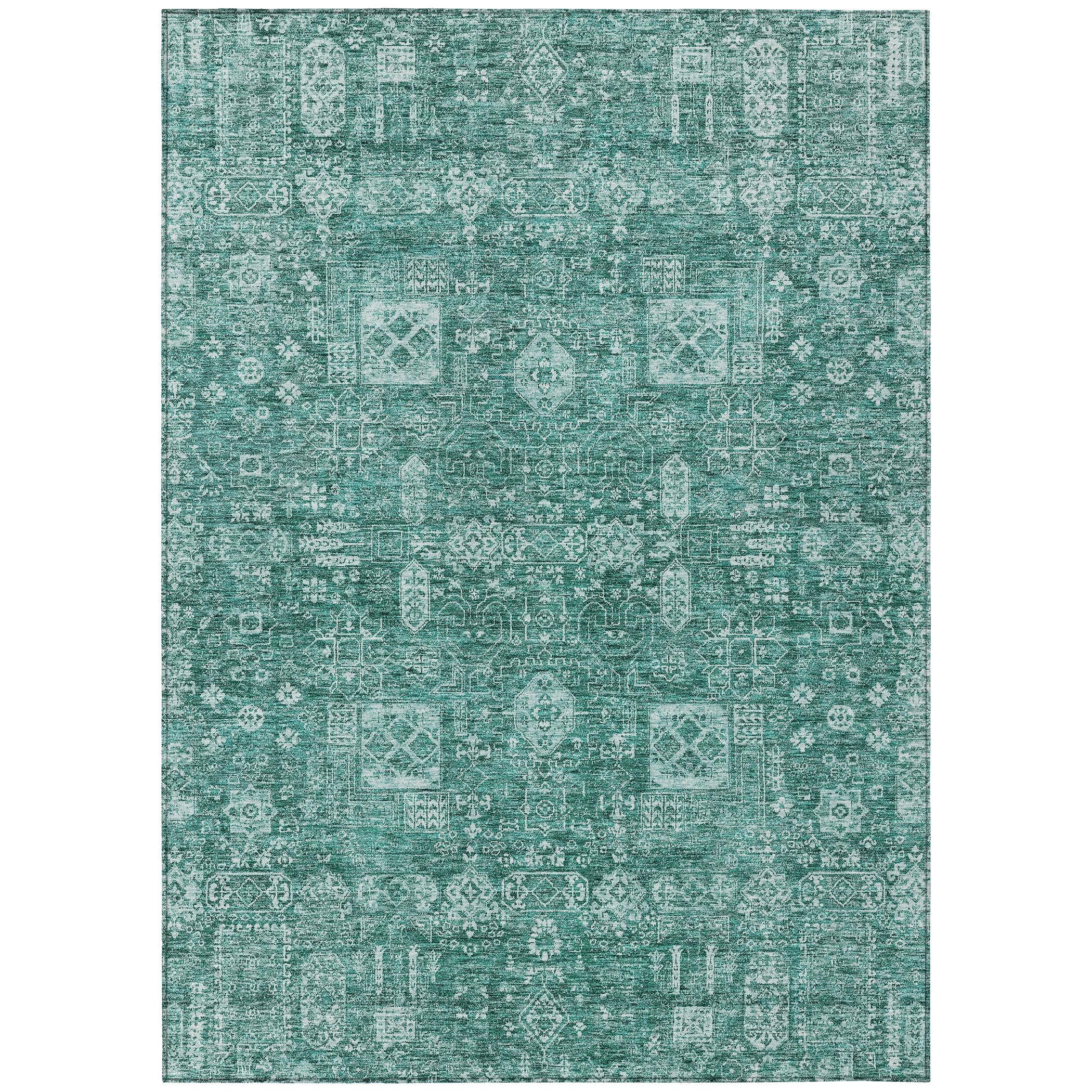 Addison Rugs Machine Washable Indoor/ Outdoor Chantille Traditional Vintage Rug Teal - 2'6" x 3'10"