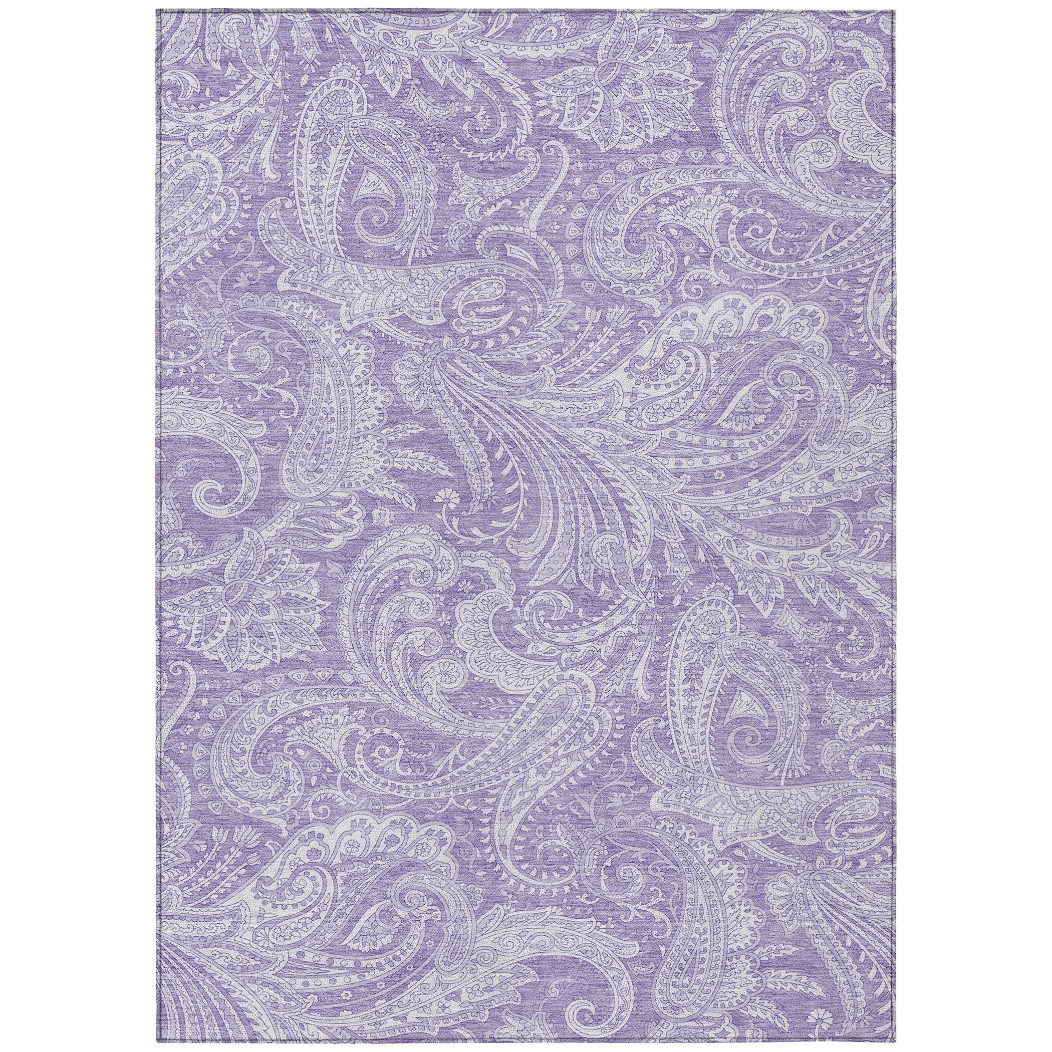 Addison Rugs Chantille Indoor/Outdoor Transitional Paisley Lavender Washable Rectangle Rug, 2'6" x 3'10"