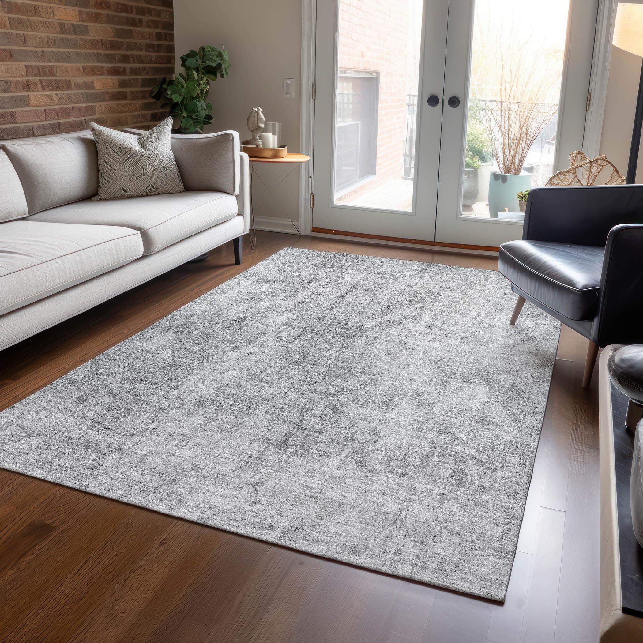 Addison Rugs Chantille Indoor/Outdoor Transitional Abstract Gray Washable Rectangle Rug, 3' x 5'