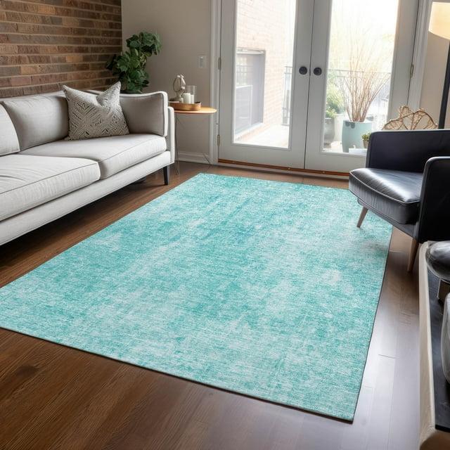 Addison Rugs Chantille Indoor/Outdoor Transitional Abstract Teal Washable Rectangle Rug, 2'6" x 3'10"