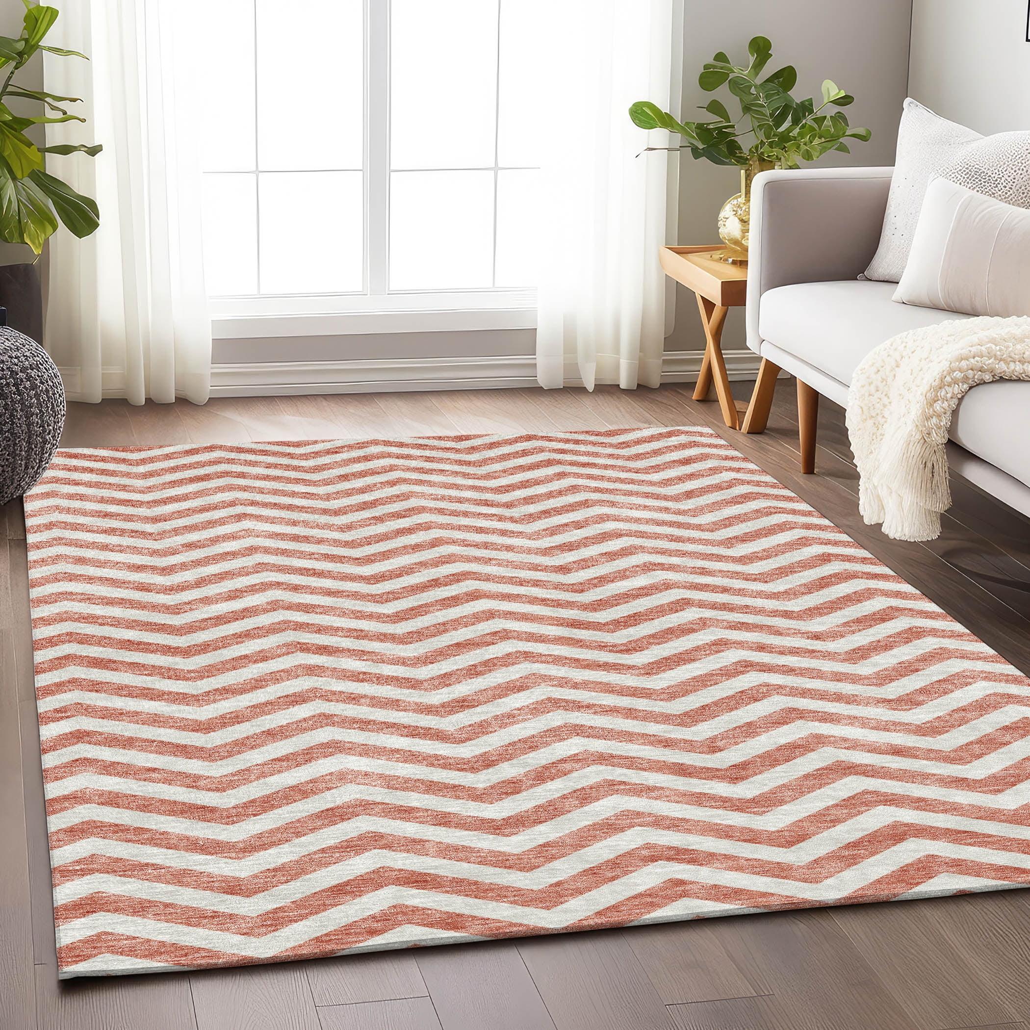Addison Rugs Chantille ACN922 Salmon 2'6" x 3'10" Indoor Outdoor Area Rug, Easy Clean, Machine Washable, Non Shedding, Bedroom, Living Room, Dining Room, Kitchen, Patio Rug