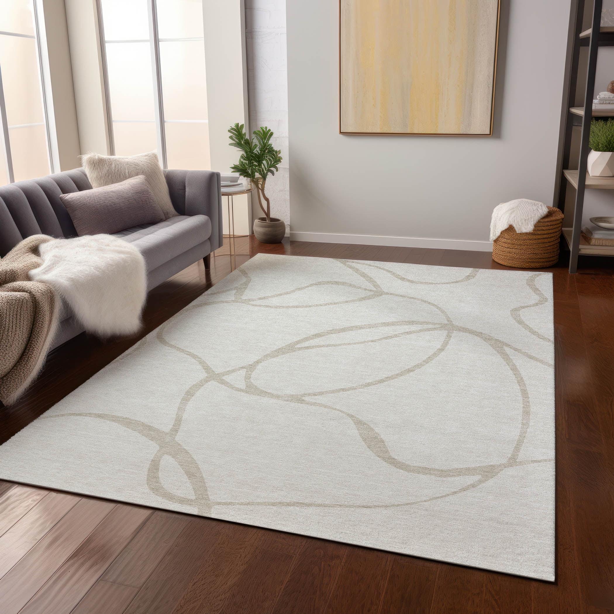 Machine Washable Indoor/Outdoor Chantille ACN999 Ivory 8' x 10' Rug