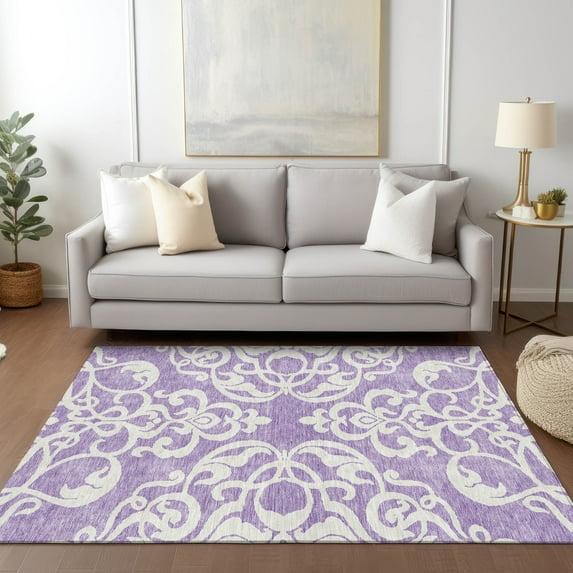 Chayden Washable Damask Indoor / Outdoor Rug